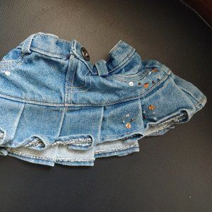 Build a Bear Workshop Jean Skirt with Sequins - Good Condition